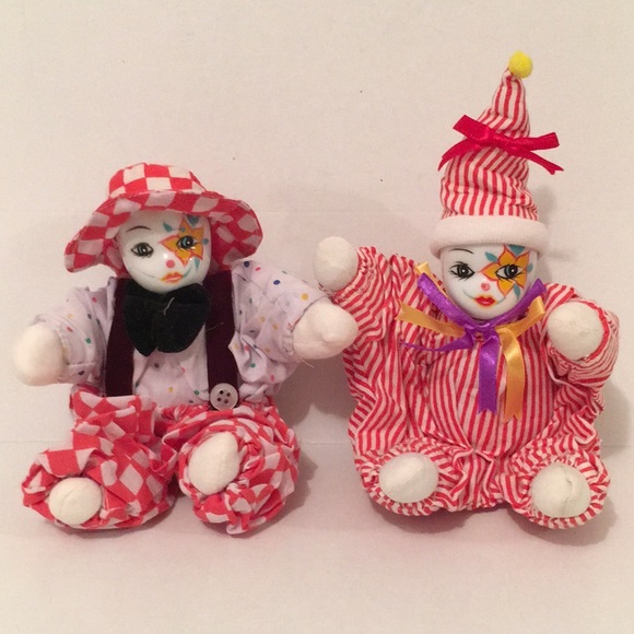 Vintage Porcelain Jester Clown Set. NEW - Picture 1 of 11